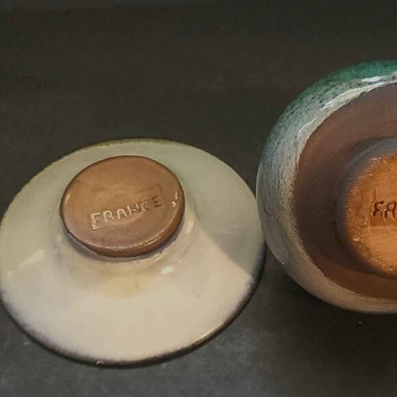 Vintage Ceramic Oil or Perfume Bottle with Saucer Made in France - Picture 7 of 11